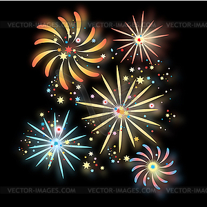 Fireworks in background - vector clipart
