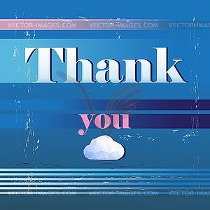 Thank you card , with font - vector image