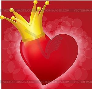 Bright heart in the crown - vector clipart / vector image