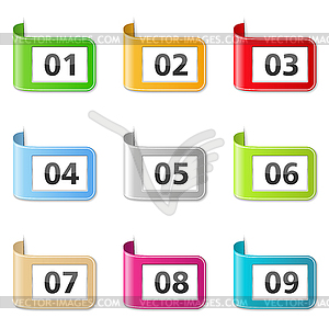 Ribbons with Numbers - vector clipart