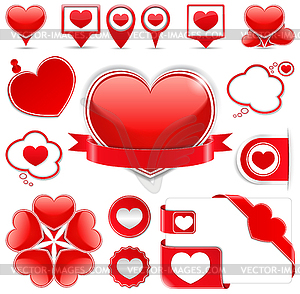 Design Elements with Hearts - vector image