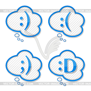 Speech Bubbles with Smiles - royalty-free vector clipart