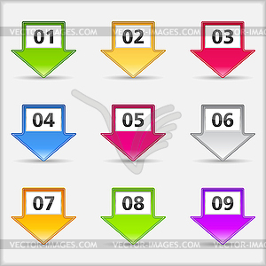 Arrows with numbers - vector clip art