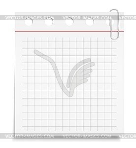 Paper Note with Clip - vector clipart