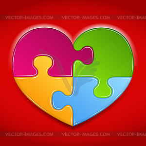 Puzzle Heart - vector image