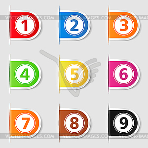 Tabs with numbers - vector clipart