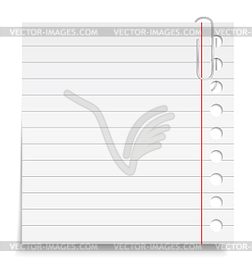 Paper Note with Clip - vector image