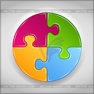 Puzzle Circle - vector clipart