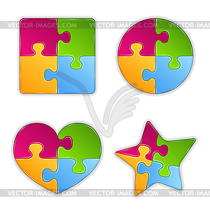 Puzzle Objects - vector image