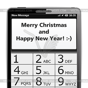 Merry Christmas SMS - клипарт в векторном виде