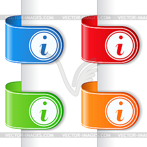 Ribbons with information symbol - vector clipart