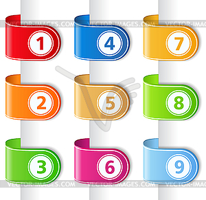 Ribbons with numbers - vector image