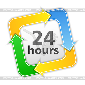 24 hours icon - vector clip art