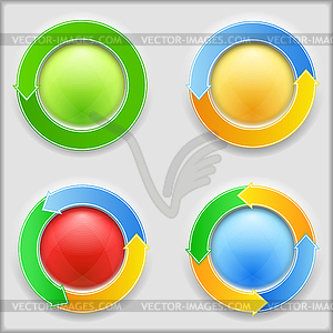 Кнопки со стрелками - изображение в векторе