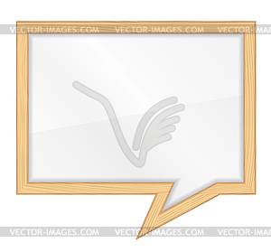 Wooden frame shaped as speech bubble - vector clipart