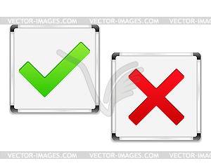 Check and Cross Symbols - vector EPS clipart