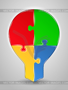 Puzzle Bulb - vector clip art