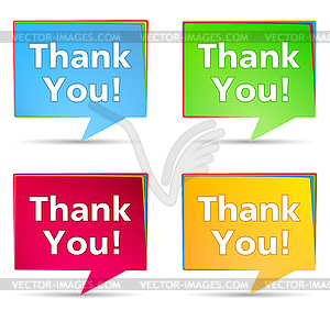 Speech Bubbles with `Thank You!` words - vector clipart