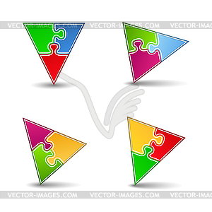 Puzzle Triangles - vector clipart