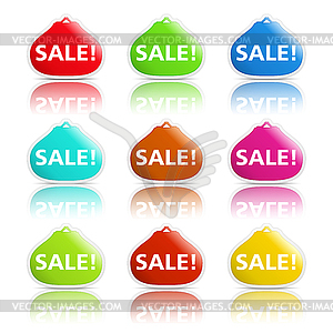 Sale banners shaped as purse - vector clip art