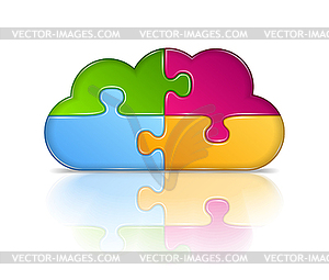 Puzzle Cloud - vector clip art