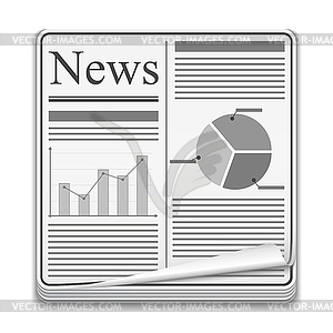 Newspaper Icon - vector clipart