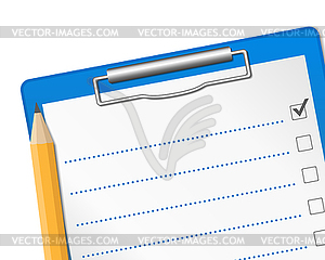 Clipboard with check list - color vector clipart