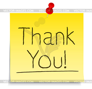 Thank You Post-it Note - vector clip art