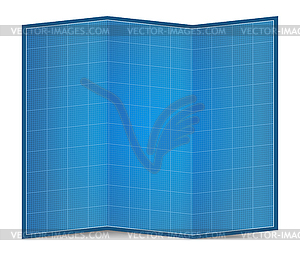 Folded Blueprint Paper - royalty-free vector image