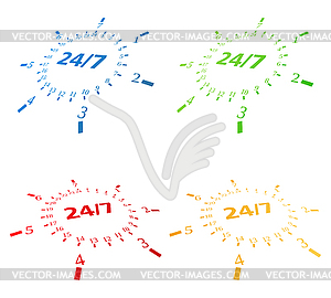24/7 Concept - vector clipart