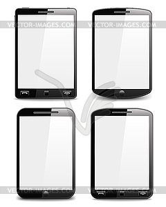 Modern Black Smart Phones - royalty-free vector clipart