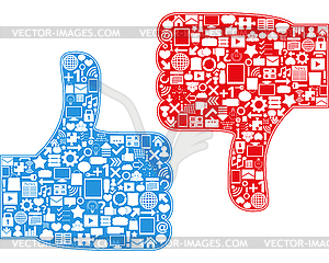 Thumbs Up/Down Symbols - vector clipart