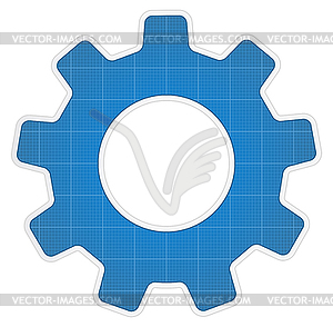 Blueprint Gear Icon - vector clip art