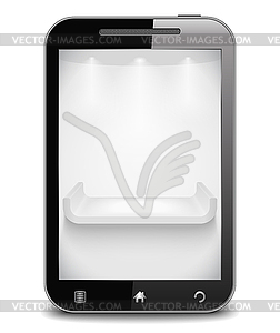Mobile phone with shelf - vector clip art