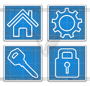 Blueprint Icons - vector clipart