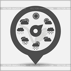 Map Marker with Weather Indicator - vector clipart / vector image