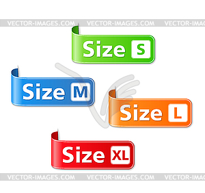 Size Labels - vector clipart