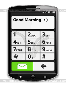 Mobile Phone with SMS - vector image