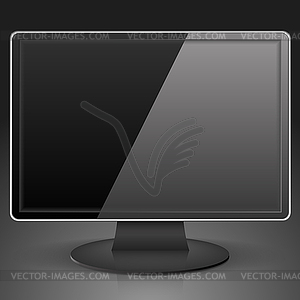 Black Computer Monitor - vector clipart