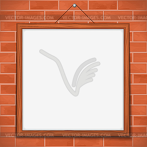 Frame on brick wall - vector image