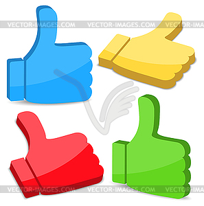 3D Thumbs Up Icons - vector clip art