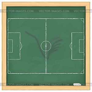 Football field on blackboard - vector clip art