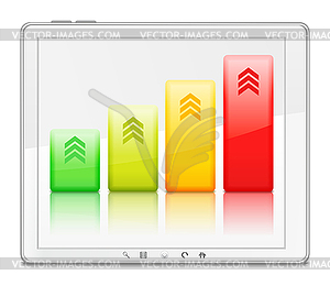 Graph in Tablet PC - vector image