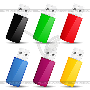 USB Flash Drives - vector clipart