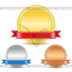 Medals with ribbons - vector image