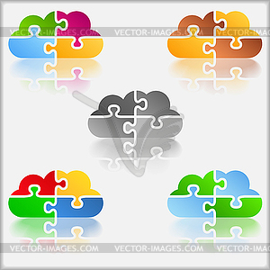 Puzzle Cloud - vector clipart