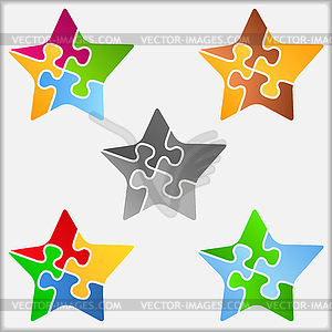 Puzzle Star - vector image