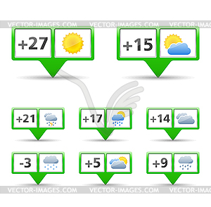 Icons for Weather Forecast - vector clipart