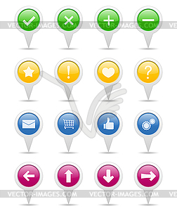 Pointers with icons - vector image