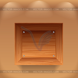 Wooden shelf - vector clipart